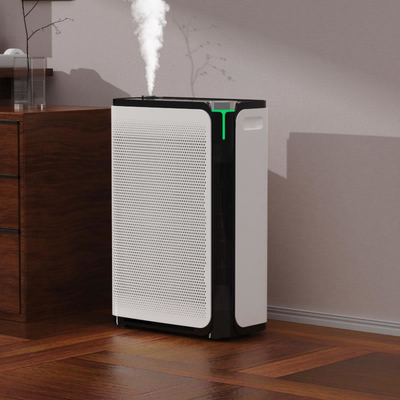 Touch Panel Hepa Uv Air Purifier With Ultrasonic Humidification For Pollen And Odor
