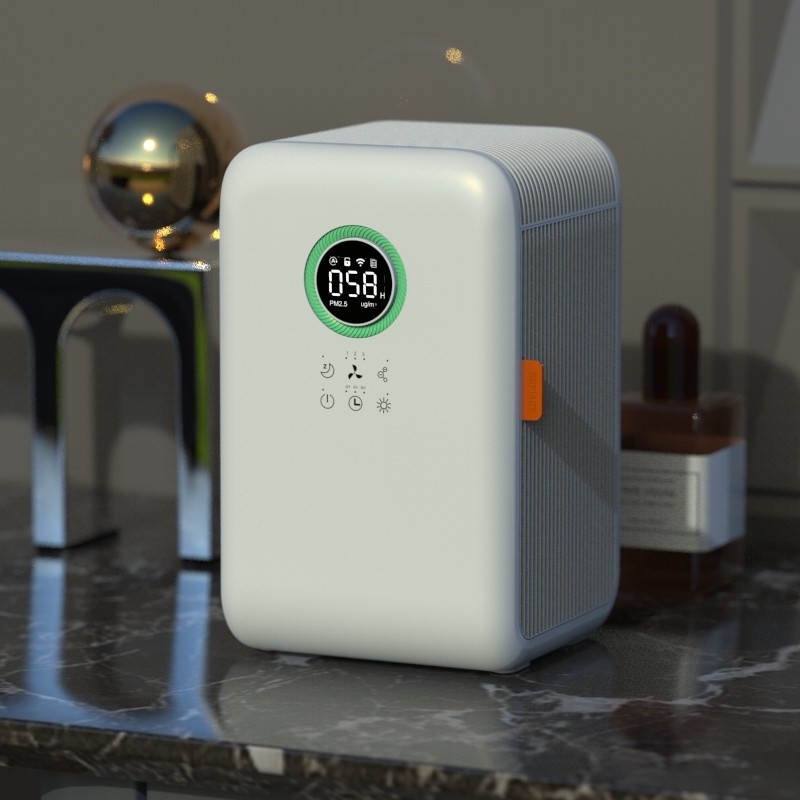 FCC ABS Desktop Smart Wifi Room Air Purifier With LED Screen Display