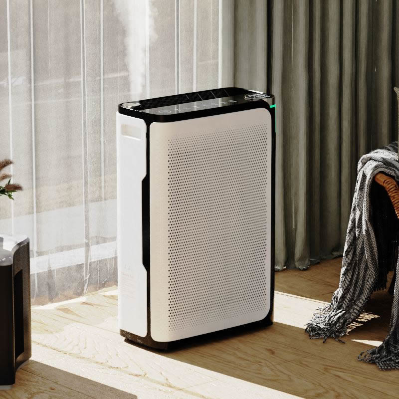 Spray Humidification Room Air Purifier With CO2 TVOC Sensor Cleaner